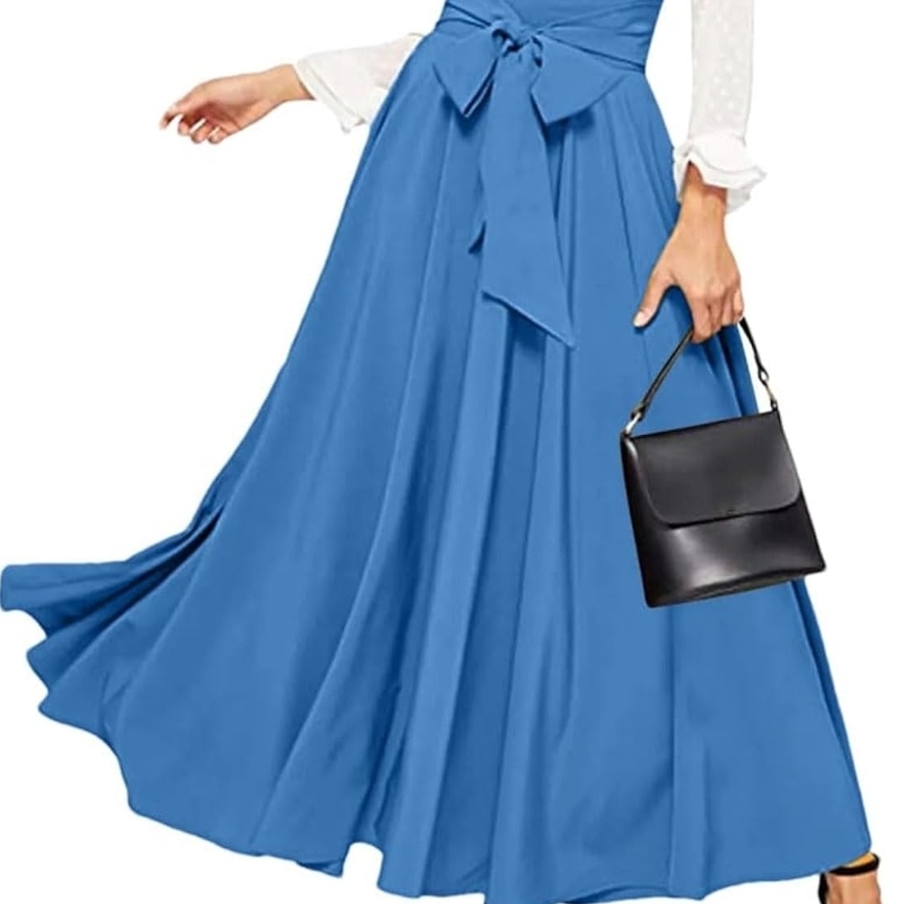 Elegant Blue Maxi Skirt